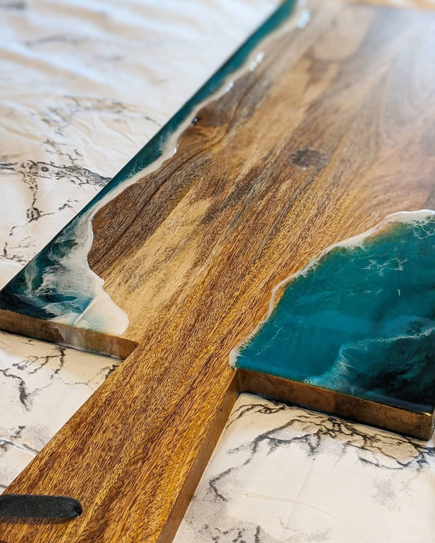 Large 28" Acacia Wood Ocean