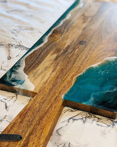 Large 28" Acacia Wood Ocean
