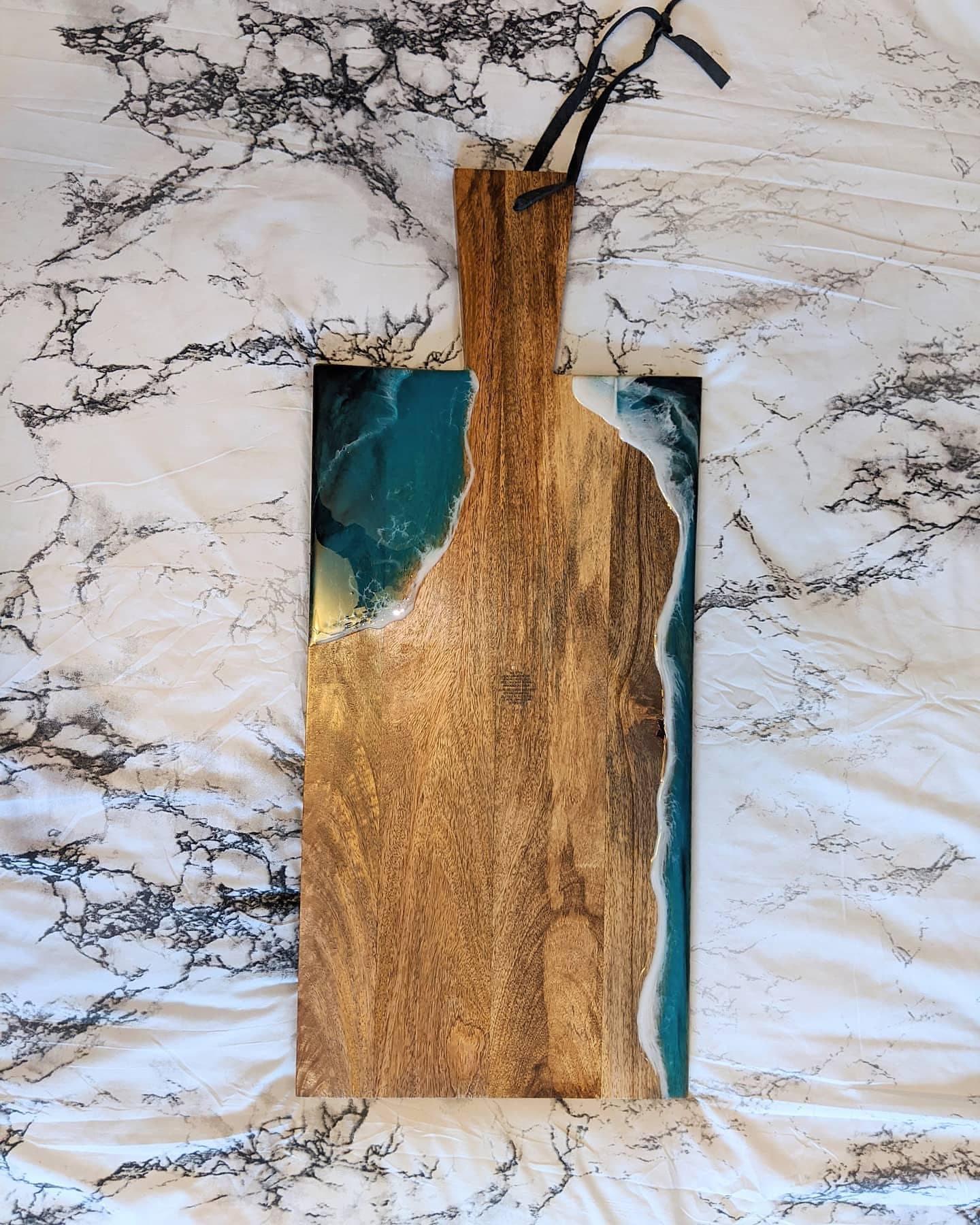Large 28" Acacia Wood Ocean