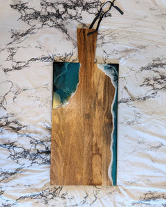 Large 28" Acacia Wood Ocean