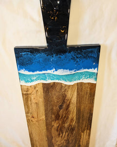 Large 28" Acacia Wood Ocean